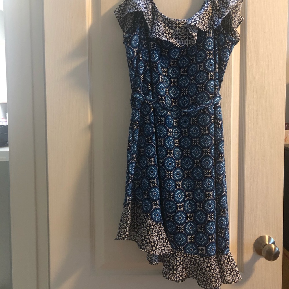 Blue & navy pattern dress